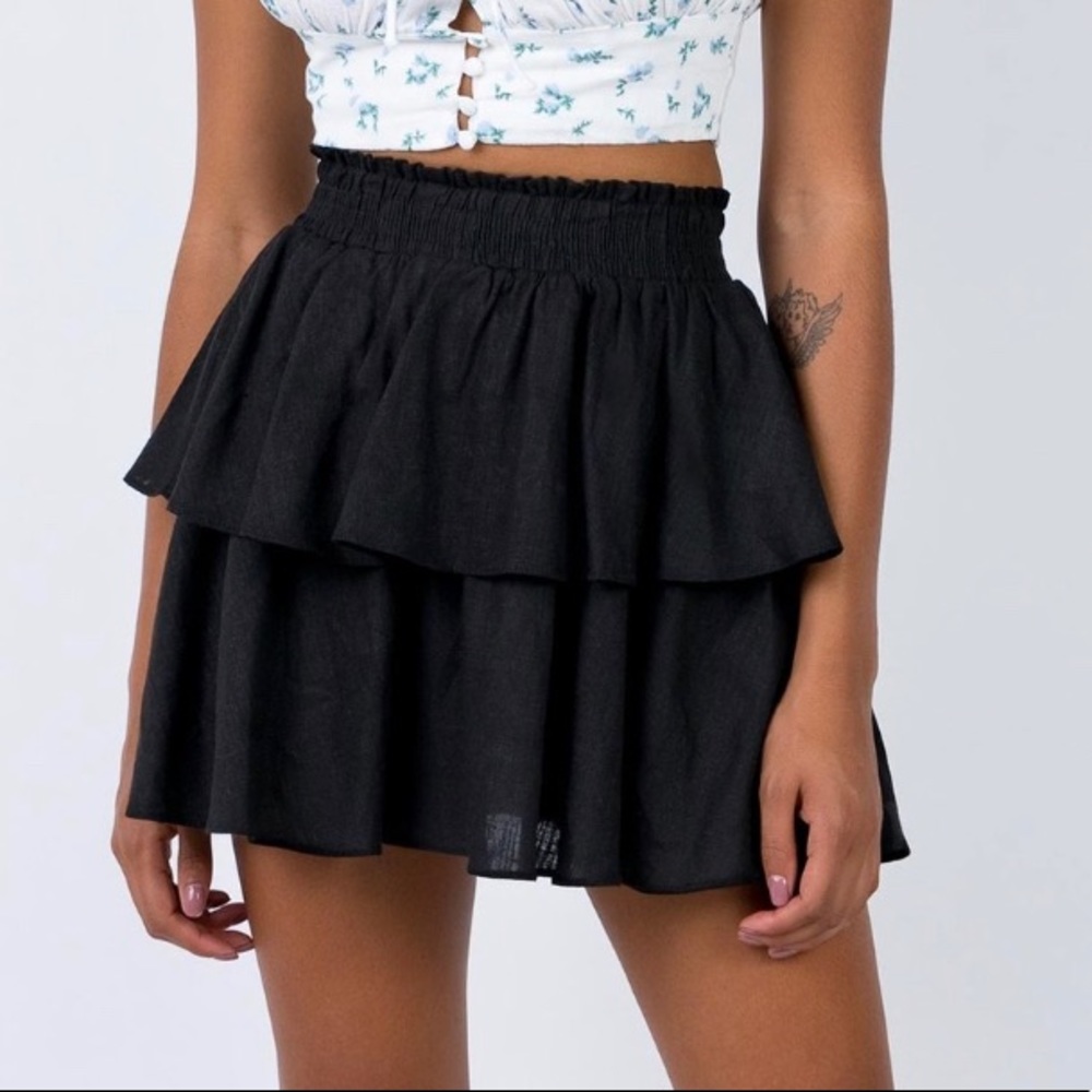 Princess Polly Greta Mini Skirt Black 2